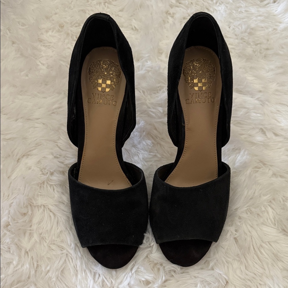Vince Camuto Black Open-Toe Heels